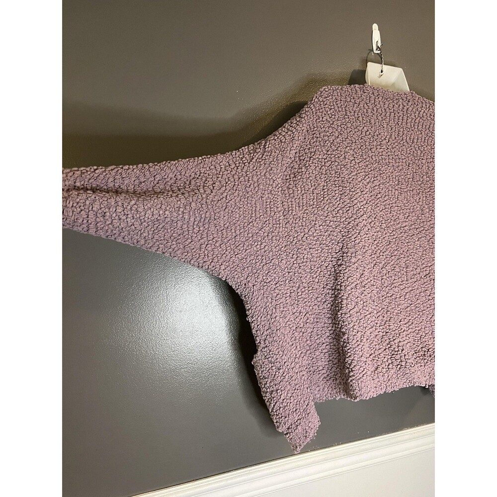 MEROKEETY Sweater Womens Medium Purple Popcorn Knit Open Front Cozy Cardigan - Picture 5 of 9